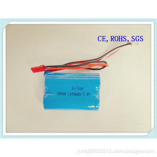 Lithium Battery Pack, 18500-1100mAh 7.4V, Electronic Toys, 10-15c Discharge, Rechargeable Battery, Li-ion Battery, Lithium Battery Pack, Li Ion Battery
